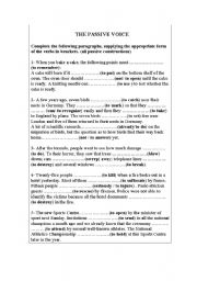 English Worksheet: The passive voice