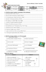 English Worksheet: question words