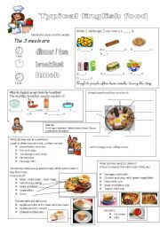 English Worksheet: traditional English food + some / a
