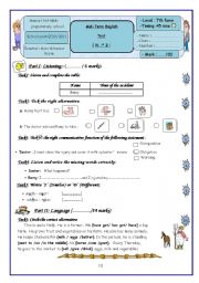 English Worksheet: 7Th Form DC 2 (Term 2) 2010-2011 (Part 1)