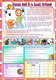 English Worksheet: BONES AND HIS BEST FRIEND