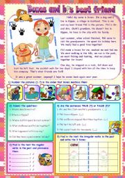 English Worksheet: BONES AND HIS BEST FRIEND