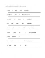 English Worksheet: Personal Hygiene Habits