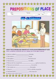 English Worksheet: Prepositions of place