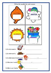 English Worksheet: Months, Seasons, Holidays of the Year-pg.2