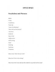 English Worksheet: OFFICE SPACE Worksheet