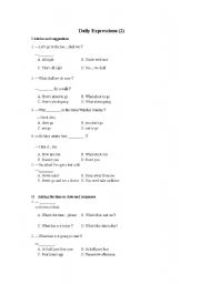 English worksheet: Daily espressions 2-2