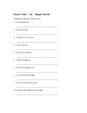 English worksheet: Passive Voice - Present Simple 2