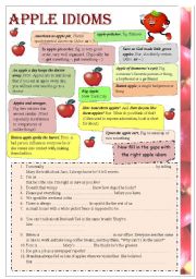 English Worksheet: Apple idioms