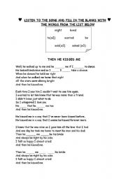 English worksheet: then he kissed me