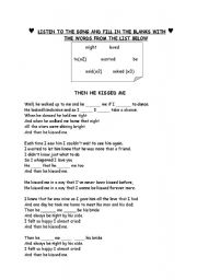 English Worksheet: then he kissed me