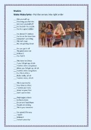 English Worksheet: Shakira Waka Waka