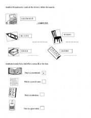 English Worksheet: STARTERS: SCHOOL SUPPLIES