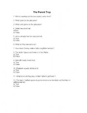 English worksheet: The Parent Trap