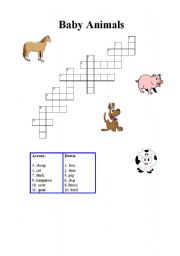 English worksheet: babies animals 