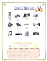 English Worksheet: useful gagets