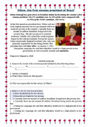 English Worksheet: woman -President of Brazil