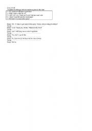 English worksheet: dialogue