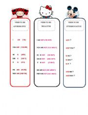 VERB TO BE BOOKMARKS