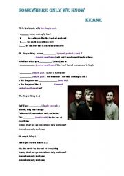 Worksheet : Somewhere only we know (Keane)