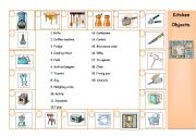 English Worksheet: Matching exercise: kitchen objects.