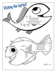 English Worksheet: Fishing the Lyrics!