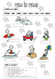 English Worksheet: WHO IS WHO? Listening activity 2/2