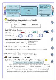 English Worksheet: 8 Th Form DC (Term 2) 2010-2011