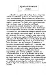 English Worksheet: the education in algeria