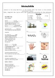 English Worksheet: Song Worksheet - Im with you by Avril Lavigne