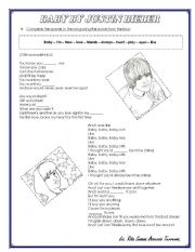 one time by Justin Bieber - ESL worksheet by white_dove