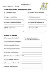 English Worksheet: simple present