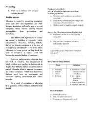 English Worksheet: Corruption and soulutions to it
