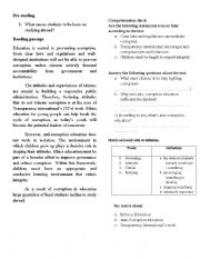 English Worksheet: Corruption and soulutions to it