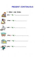 English Worksheet: present continous