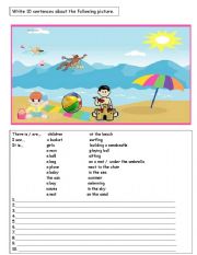 English Worksheet: Describing a picture