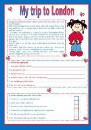 English Worksheet: My trip to London (two pages)