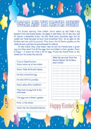 English Worksheet: Oscar and the Easter Bunny