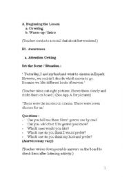 English Worksheet: Speaking lesson plan for expressing preferences