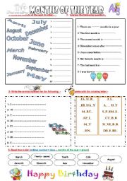 English Worksheet: months , birthday, future(going to ) exercise