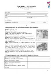 English Worksheet: Test - 6 ano