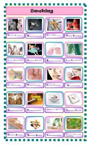 English Worksheet: smoking : C - test