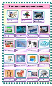 English Worksheet: internet services : c -test