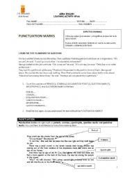 English Worksheet: PUNCTUATION MARKS