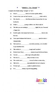 English Worksheet: Infinitives