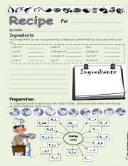 English Worksheet: My favorite recipe