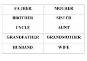 English Worksheet: Family Members Memory Game