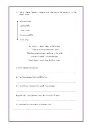 English Worksheet: Frequency Adverbs