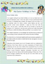 English Worksheet: My Easter Holidays in Paris