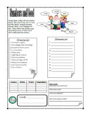 English worksheet: Number and Food